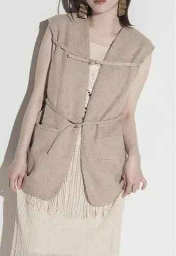[ Eaphi ] linen like belt vest