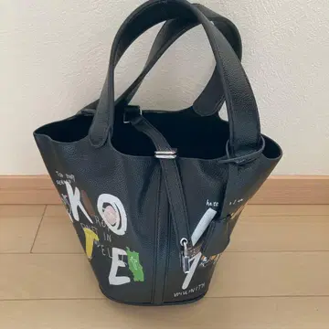 톰과 제리 아트 프린트 토트백 블랙