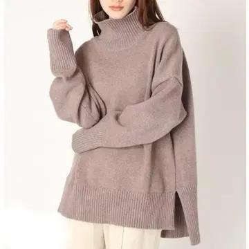 미사용 새상품 emmi atelier 울 터틀 캐시미어 혼방 니트