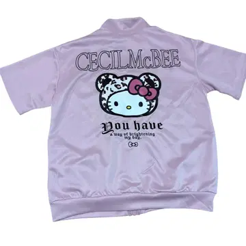 CECIL McBEE 헬로 키티 저지 여성용 반팔 핑크