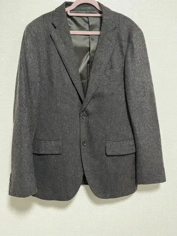 유니클로 UNIQLO 트위드 자켓 브라운 M 사이즈 울 혼방
