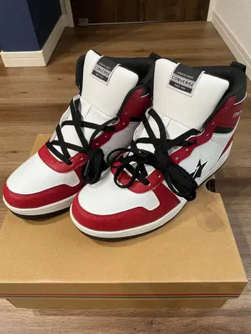 CONVERSE 하이컷 스니커즈 화이트/레드