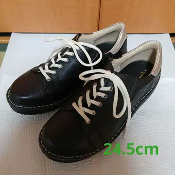 Doruche 가죽 스니커즈 24.5cm 블랙