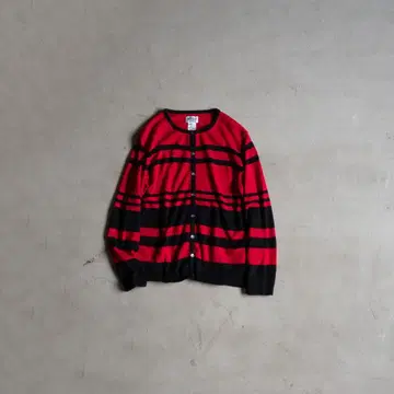 'LIZ BAKER' Multi border knit cardigan