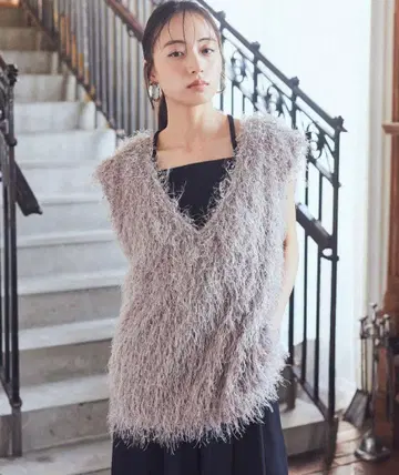 택 포함 새상품 샤기 베스트
