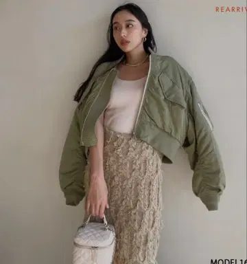 시루무린 오버 사이즈 숏 MA-1 searoomlynn 카키