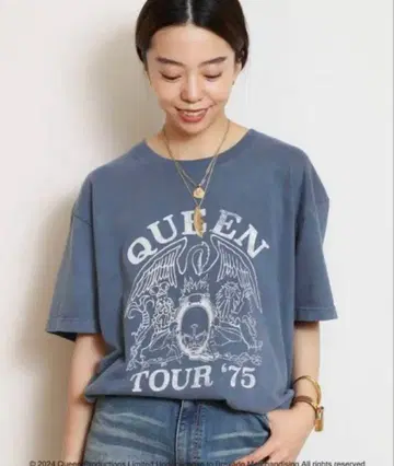 QUEEN TOUR '75 그레이 셔츠 F 사이즈