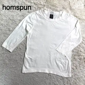homspun 화이트칼라 7부 소매 롱 T셔츠