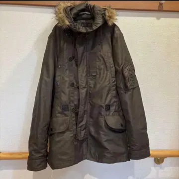 MORGAN HOMME 퍼 달린 모즈 코트 다크 브라운 계열 사이즈 L
