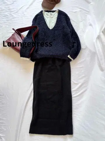 라운지 드레스 Loungedress 모헤어 오버 사이즈 니트 루즈핏