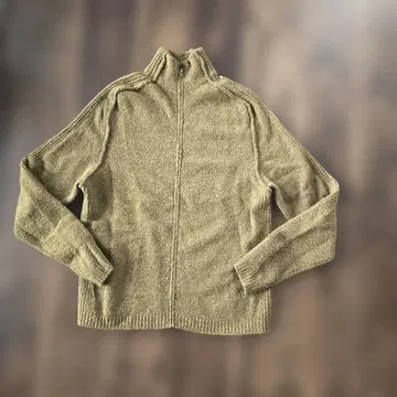 SISLEY XL 집업 스웨터 올리브 그린