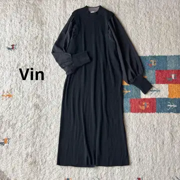 Vin  이소재 리브 니트 원피스 블랙 야마다야 절개