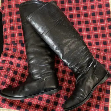 마가렛호웰 롱 부츠 22.5cm 천연 가죽 블랙
