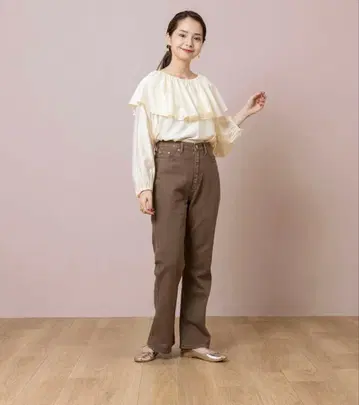 [ Flower ] 써니 플레어 팬츠 브라운
