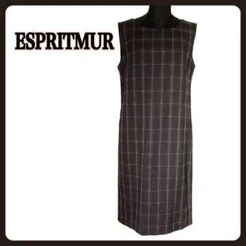 ESPRITMUR 에스프리르 체크 무늬 슬리브리스 원피스 무릎 기장