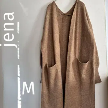jena 롱 가디건 M 사이즈 브라운 여유로운 포켓 부착