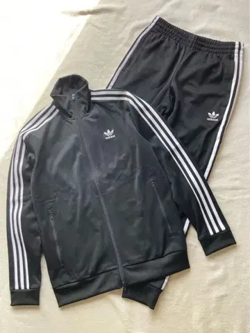 아디다스 트레이 로고 트랙 셋업 블랙 M 여성용