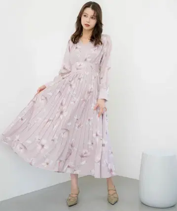 NOELA 노엘라 빅 플라워 플리츠 원피스
