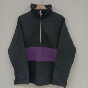URBAN RESEARCH 하프 지퍼 보더 풀오버 하이넥 투톤