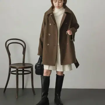 울라이크 2WAY 스텐칼라 미들 코트