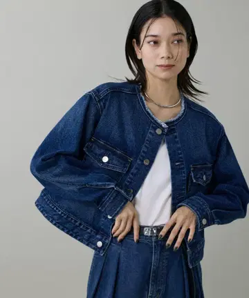 Healthy 다크 블루 데님 자켓