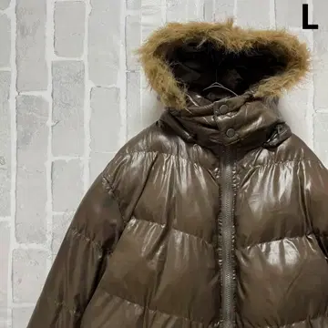 archive 패딩 자켓 퍼 시크 스타일 그런지 Y2K 브라운 무지