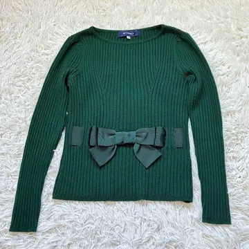 인기 MSGRACY 엠즈 그레이시 리브 니트 리본 스웨터