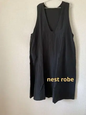 nest Robe 블랙 롱 원피스 린넨 2way