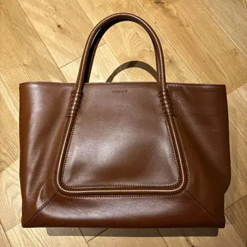 HIROFU 브라운 가죽 토트백