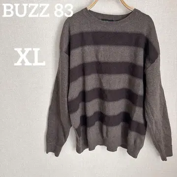 새상품급 BUZZ 83 XL 브라운 스트라이프 스웨터 니트 긴팔