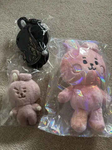 BT21 COOKY 코튼 캔디 라떼 컬러 블랙 봉제 인형 정국