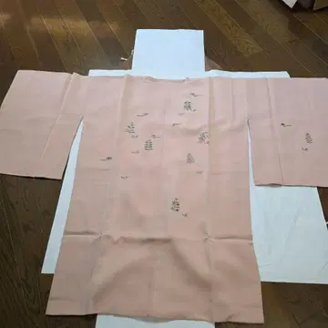[ 미사용 새상품 ] 핑크 자수 도효 반코트