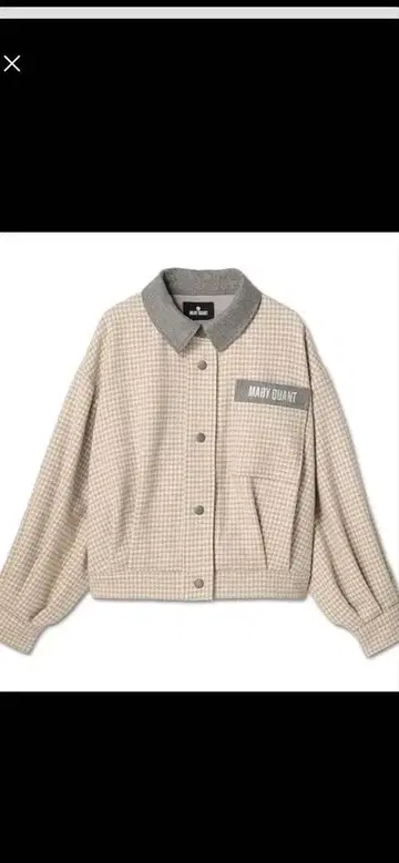 MARY QUANT 라운드 로고 크롭 블루종
