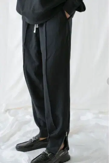 L/챔피온 x 몽키타임/별주/사이드 지퍼 스웨트 팬츠/블랙
