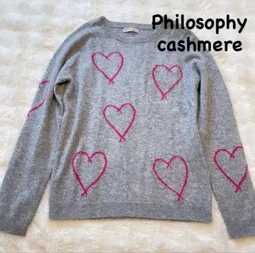 Philosophy cashmere 캐시미어100% 그레이 하트 스웨터