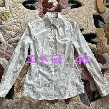 ETRO 페이즐리 무늬 화이트 긴팔 셔츠