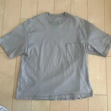 AURALEE STAND-UP TEE 블루 그레이