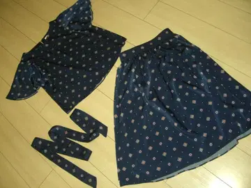 4만 노리즈 벨 슬리브 모로칸 패턴 블라우스 & 스커트 세트 M