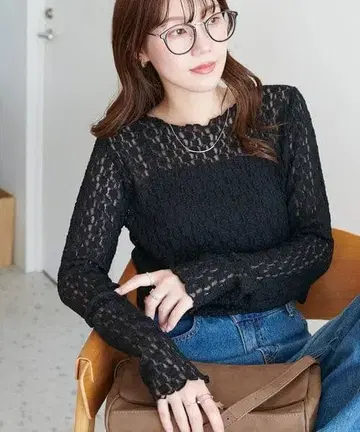 DISCOAT 레이스 롱 슬리브