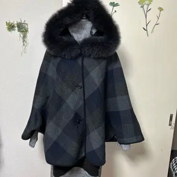 리버서블 판초 울