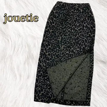 새상품급 쥬에티 레오파드 롱 스커트 레오파드 무늬 슬릿
