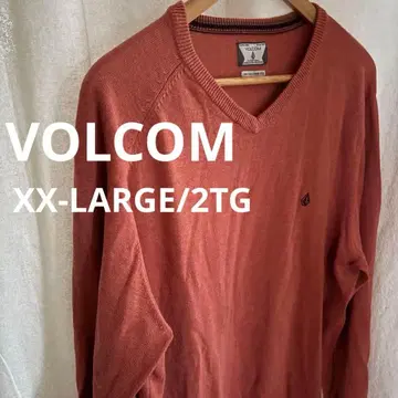 VOLCOM 얇은 소재 V넥 니트 XX-LARGE 오렌지