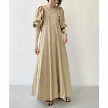 라빠르망 COTTONPUFFSLEEVE 원피스 베이지 롱