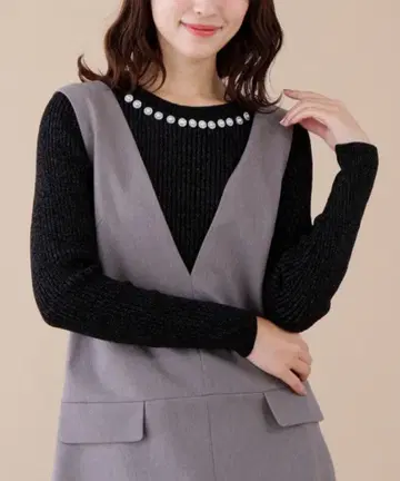 JILL by JILLSTUART 비쥬넥 몰얀 리브 니트
