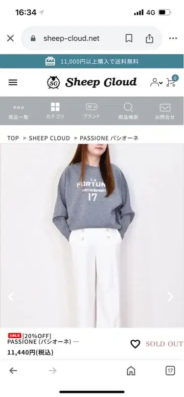 PASSIONE 포춘17 긴팔 스웨터 그레이