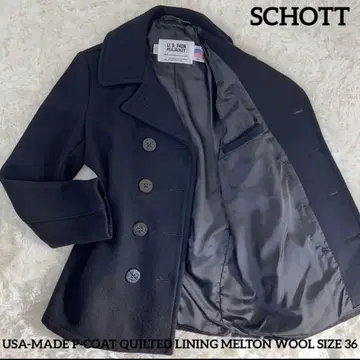 레어 USA제 Schott P 코트 멜톤 울 36
