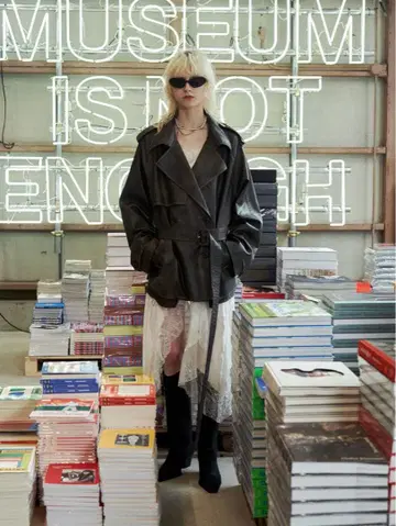 인조 가죽 트렌치 재킷