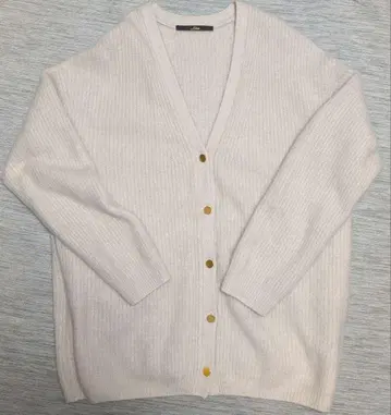 Leisse 리브 V넥 가디건 라이트 그레이
