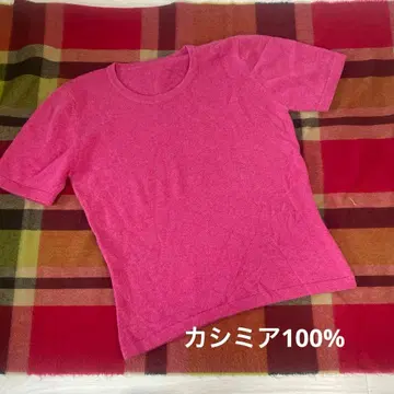 캐시미어 100% 스코틀랜드제 반팔 니트