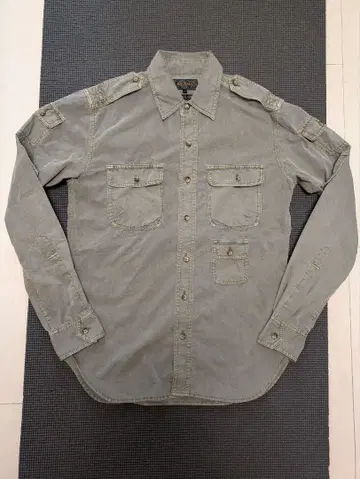 BEAMS 플러스 긴팔 셔츠 밀리터리 카키 S